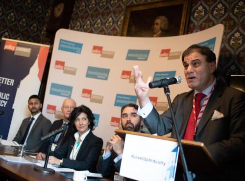 Lord Bilimoria speaking at event