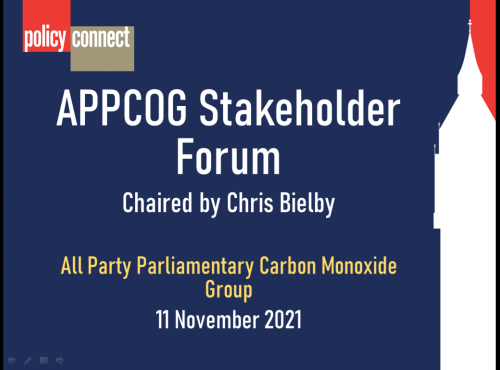 APPCOG Stakeholder Forum, Chaired by Chris Bielby, All Party Parliamentary Carbon Monoxide Group, 11 November 2021