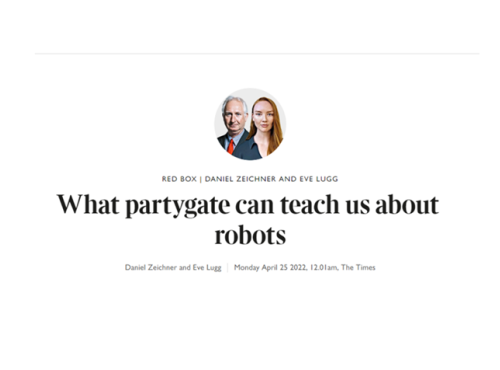 What partygate can teach us about robots - screenshot from Times Red Box