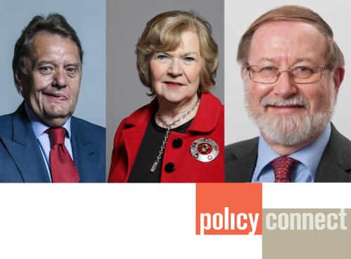 Skills Commission Co-Chairs headshots - Sir John Hayes MP, Baroness Garden, Graham Hasting-Evans