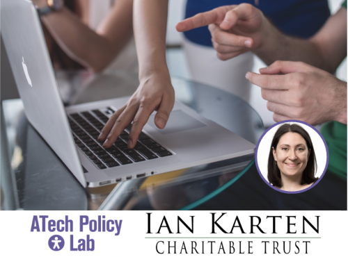 People pointing at laptop, Geena Vabulas, Atech Policy Lab, Ian Karten Charitable Trust