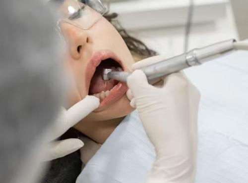 Woman at dentist