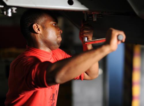 Maintenance installer at work