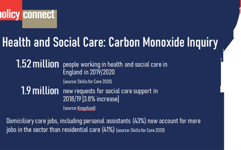 Image shows stats on health and social care