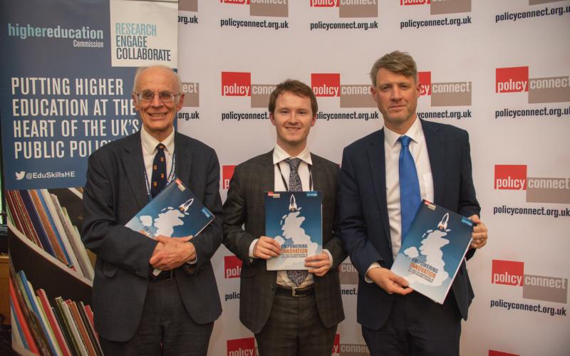 Lord Norton, Daniel Monaghan and Chris Skidmore MP holding report
