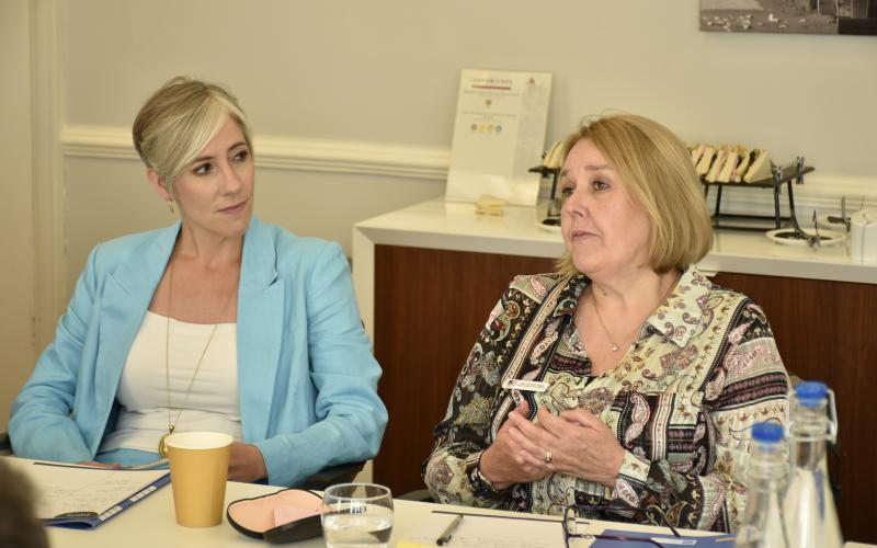 Daisy Cooper MP and Lee-Ann Fenge speaking at roundtable