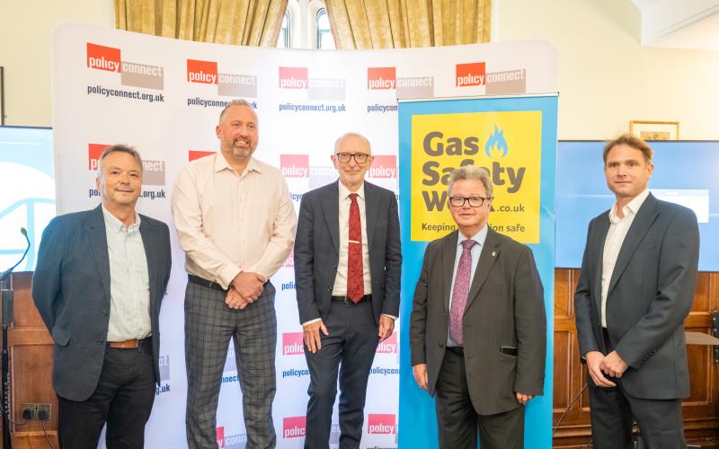 Paul Davies MP with speakers at Gas Safety Week reception