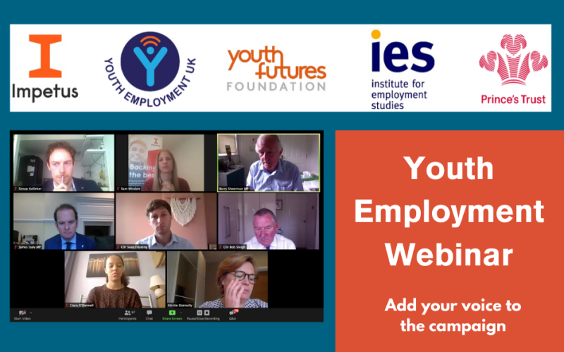 Youth Employment webinar and Group Logos. Support the campaign