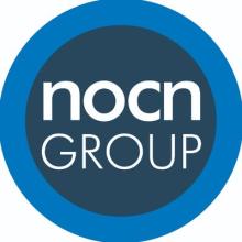 Nocn group logo of dark blue circle inside light blue circle