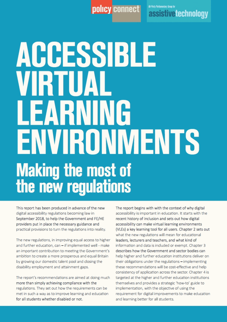 Accessible virtual learning environments – making the most of the new regulations