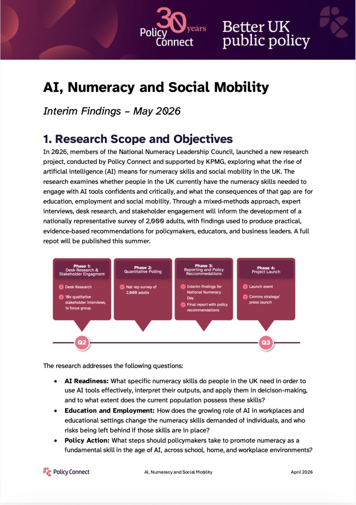 AI, Numeracy and Social Mobility – Interim Report