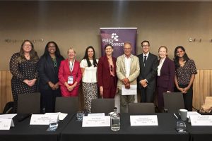 Panellists Dr Simon Opher MP and Jessica Toale MP, Baroness Gillian Merron, Minister for Women’s Health and Maternity; Tara Phaneuf; Dr Veline L’Esperance; Alison Wright; Alex Kenney; Professor Rob Waterson; Lavanya Rangarajan; and Dr Stephanie Cook.